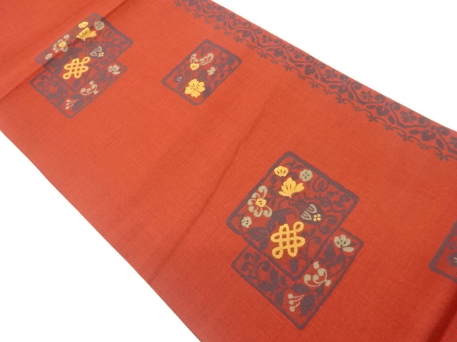JAPANESE FUKURO OBI / WOVEN FLOWER ARABESQUE